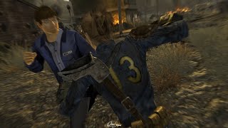 I punch Oliver Swanick to pieces in Nipton EPIC power exploding fist  Fallout New Vegas [upl. by Ard]