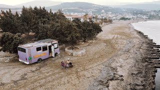 Dolunayda sahilde uyumak  Akşam rutini duş  sobada çay şehirdenkaçanlar [upl. by Kenji]