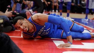 Andre Roberson Ruptures Patellar Tendon In Scary Injury Against Pistons [upl. by Jeramie]