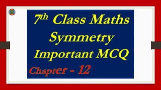 7th Class Maths M C Q Chapter 12 Symmetry [upl. by Demakis813]