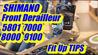 Tips For Setting Up And Adjusting Shimano R5801 7000 8000 And 9100 Front Derailleurs [upl. by Anirbus]