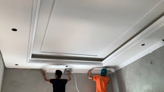 Professional Skills Installing Gypsum Boards On Bedroom Ceilings New Style Quickly And Firmly [upl. by Nagle105]