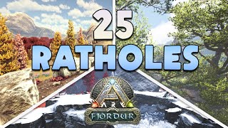 TOP 25 Fjordur Hidden Rathole Base Locations ARK Survival Evolved [upl. by Anurb696]