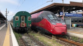 TRENI ESPRESSI EUROCITY E TRENI MERCI ALLA STAZIONE DI VERONA PORTA NUOVA [upl. by Obbard]