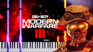 CoD Modern Warfare III Zombies Theme Damned 6  Piano Synthesia Tutorial [upl. by Esylla]