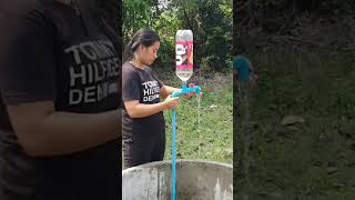 She make impressive manual water pump without electricity shorts diy diyinspiration [upl. by Tuck]