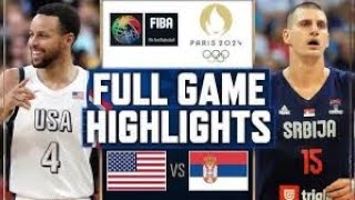 Team USA vs Serbia Basketball game highlights Half 3 4 ⧸ final at Paris 2024 Olympics [upl. by Edward]