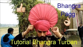 How To Tie Bhangra Turban  Ful Tutorial Front Turla Pagg Tying  Bhangra Online [upl. by Oznole322]