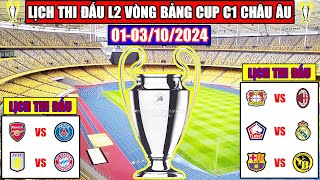 Lịch Thi Đấu Bóng Đá Cup C1 Châu Âu Lượt 2 Vòng Bảng  Arsenal Gặp Khó Barcelona Dễ Có 3 Điểm [upl. by Georges]