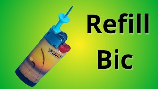 how to refill Bic lighter with office pin [upl. by Asnarepse]