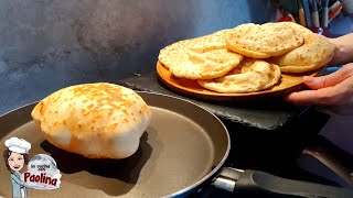 PANE PALLONCINO 🎈 segui la ricetta e guarda come si gonfia in padella ricetta del pane palloncino [upl. by Aneehsram]