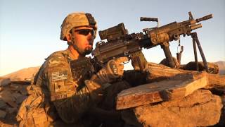 Infantry Soldiers Scan Mountain For Enemy Activity in Wardak Province Afghanistan [upl. by Adnalue]