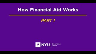 How Financial Aid Works Part 1 [upl. by Lisa]