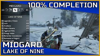 God of War Ragnarök  Lake of Nine Midgard  100 Completion [upl. by Lamaaj]