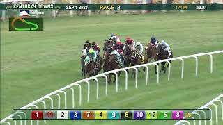 Correto wins race two on September 1 at Kentucky Downs [upl. by Ahsiekel]