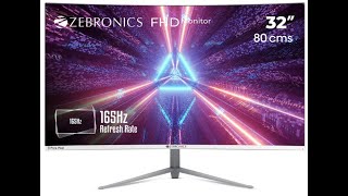 Unboxing of ZEBRONICS ZEBAC32FHD 32quot Curved Slim Gaming LED Monitor [upl. by Sibel797]