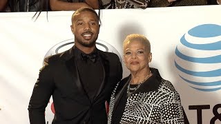 Michael B Jordan and Donna Jordan at 49th NAACP Image Awards [upl. by Naik]