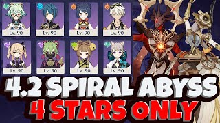 Spiral Abyss Floor 12 With 4 Star Teams  42 Genshin Impact [upl. by Htevi]