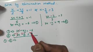 SOLVE BY ELIMINATION METHOD x2  2y3 1 and xy33 [upl. by Vi534]