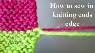 How to sew in knitting ends at edge [upl. by Einnos489]