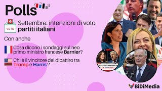 Le intenzioni di voto di settembre degli italiani  Polls [upl. by Jeremie]