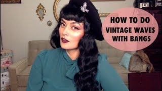 How To Create Vintage Waves with a Curling Iron and Bettie Bangs [upl. by Htebazila240]