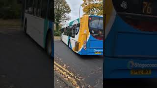 Stagecoach West Scotland Heritage liveried Scania 28689 with sister 28651 exiting Kilmarnock bus stn [upl. by Htebazileyram401]