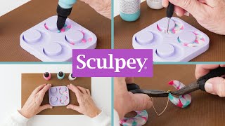 Quick Craft  Liquid Sculpey DIY Crescent Earrings  Sculpeycom [upl. by Fabi]