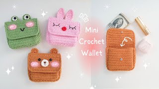 🐸 Mini Crochet Pouch Wallet 🐰  🐻 Fast amp Easy step by step tutorial [upl. by Slotnick254]