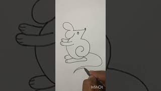 Easy mouse drawing with number 3 shortsviral [upl. by Osrick]