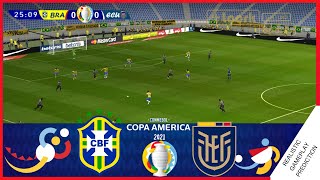 BRASIL vs ECUADOR  RESUMEN amp GOLES  Copa America 2021  Simulación amp Predicción [upl. by Alleras]