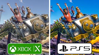 Planet Coaster 2 PS5 vs Xbox Series X Graphics Comparison [upl. by Anelrihs125]