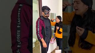 Charcoal Mask laga liya poore face par😆shortsfeed 😁shortvideos 😱shorts 😨 comedy 🤣 youtubeshorts [upl. by Ihp]