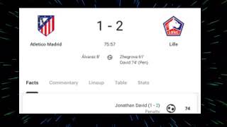 Jonathan David GoalAtlético Madrid vs Lille 13 All Goals and Extended Highlights [upl. by Aiciram]