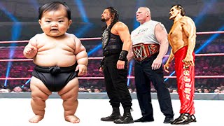 BABY SUMO vs Roman Reigns Brock Lesnar amp The Great Khali [upl. by Tricia]