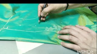 A method of tracing using carbon paper and canvas paper for making embroidery designs [upl. by Smallman]