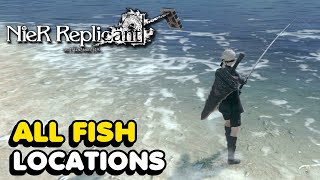 All Fish Locations In Nier Replicant Remake A Round by the Pond Trophy Guide [upl. by Botti]