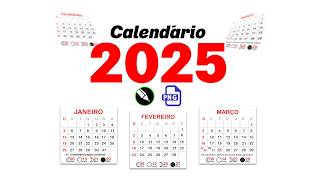 Calendários 2025 editáveis CDR [upl. by Acinat]