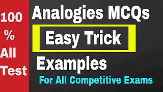 Analogies MCQs Verbal Ability For NTS GAT NAT HAT  Analogies Questions Tricks [upl. by Edelson35]