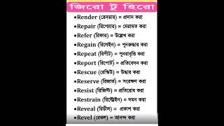 Important English Words and its Bengali Meaning  english shorts short bangla trending new [upl. by Lavena]