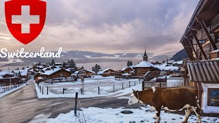 Magical Swiss Village Iseltwald Villagetour 🇨🇭 Switzerland 4K [upl. by Ahtis]