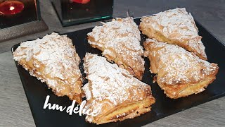 jésuites facile et délicieuses🥧hm délice🥧مثلثات مورقة بكريمة اللوز روعة almond cream puff triangle [upl. by Araf880]