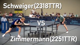 🇩🇪Deutschlands Nachwuchs schlägt zu  Schweiger2318TTR vs Zimmermann2251TTR  DTTB Pokal [upl. by Sille]