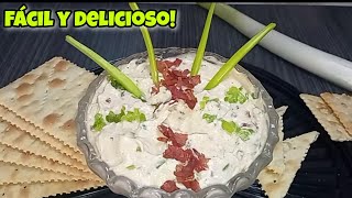 ‼️Crema de TOCINETA y CEBOLLÍN con queso crema para fiestas papas Pasapalos aperitivos bocaditos [upl. by Corb]