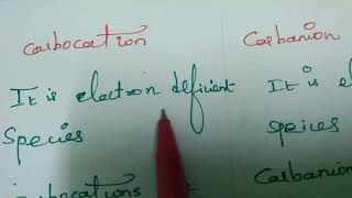 Difference between Carbocation and Carbanion [upl. by Frankie]