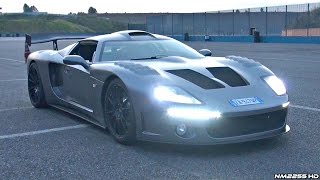 LS7 V8 Powered Factory Five GTM Doing Donuts HUGE Flames and Sound [upl. by Aidnahs]