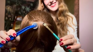 Sharp or Dull ASMR Scalp Check on mannequin head scratching amp hair brushing whispered hair asmr [upl. by Leonardo]