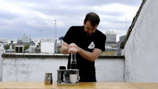 Gwilym Davies Demonstrating the Aeropress Coffee Maker [upl. by Romelle]