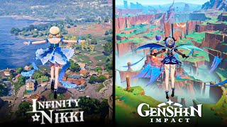 Genshin Impact VS Infinity Nikki Comparison Part 1  Graphic [upl. by Laban]