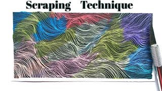 How to make Scraping Art using Oil Pastel  Sgraffito technique  Line Art [upl. by Virg]